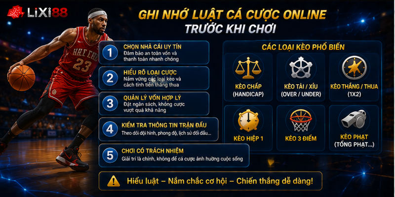 Ghi nhớ luật cá cược online trước khi chơi