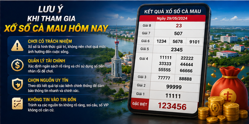 Lưu ý khi tham gia xổ số Cà Màu hôm nay