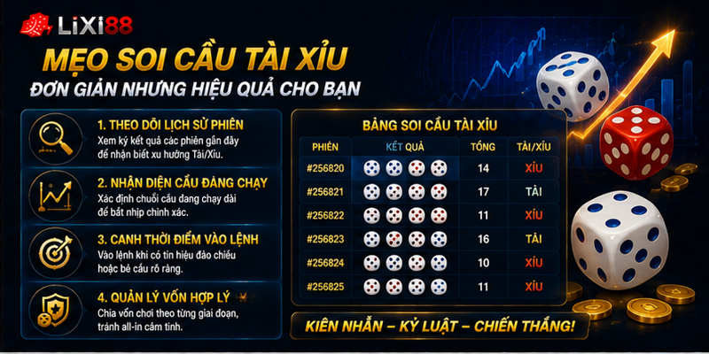 Mẹo soi cầu tài xỉu đơn giản nhưng hiệu quả cho bạn Mẹo soi cầu tài xỉu đơn giản nhưng hiệu quả cho bạn